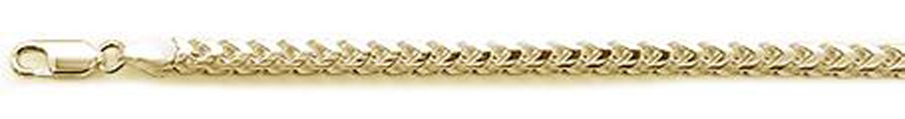 120-4MM Yellow Gold Plated Oval Franco .925 Sterling Silver Chain Made in Italy