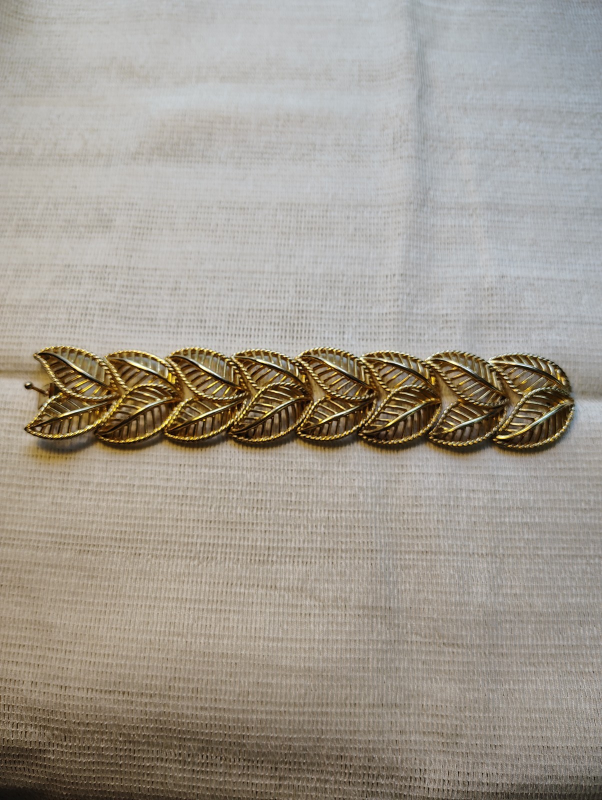 Vintage Leaf Link Statement Bracelet, Hook Closure