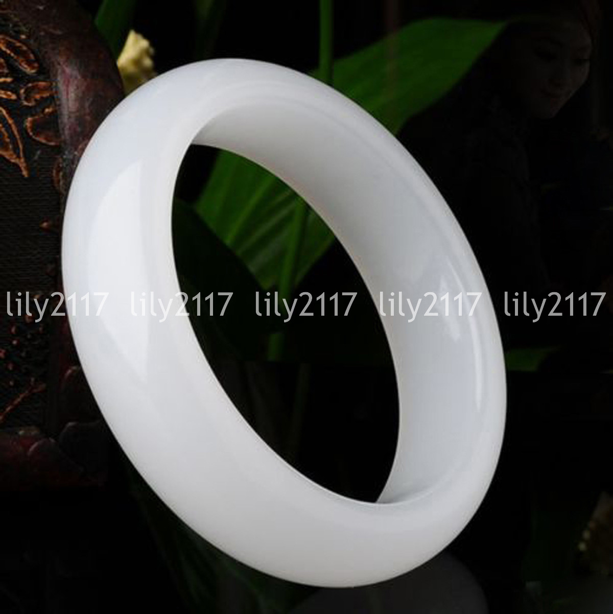Natural Afghanistan White Jade Gemstone Bangle Bracelet 56-64mm Jewelry AAA