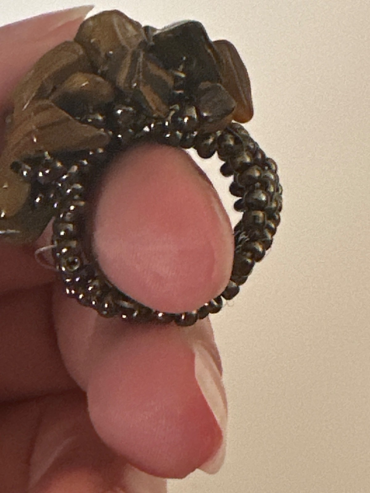 Artisan Hand-Beaded Ring Unique Handcrafted Boho Ring