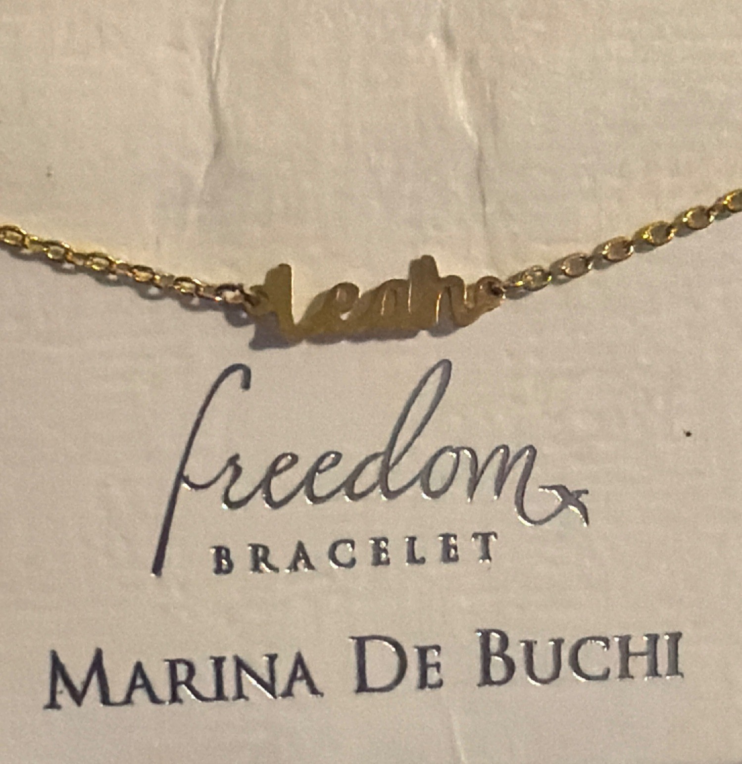 Freedom Bracelet Leah Gold Tone Adjustable Nickel-Free Marina De Buchi Jewelry