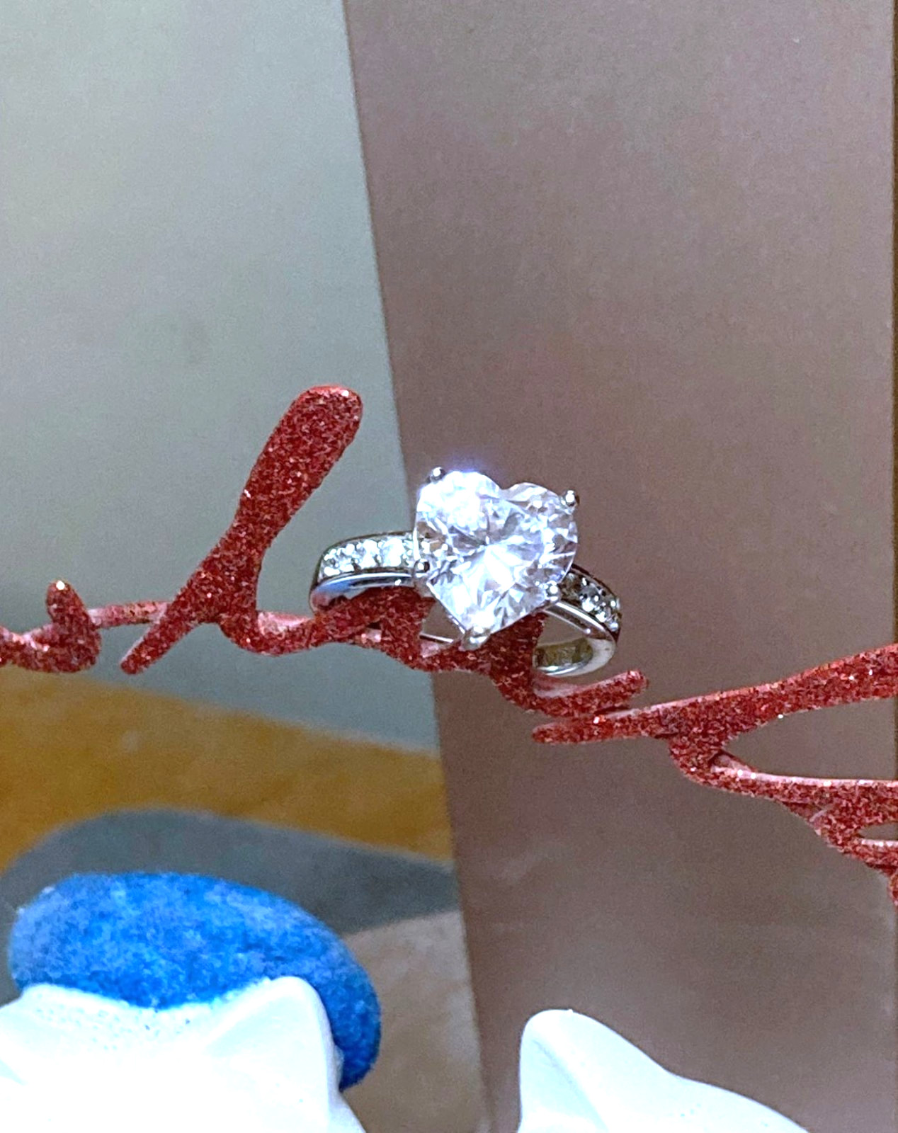 STAUER DIAMONDAURA HEART WITH SIDE STONES TOTAL 3.75CTS 925 STERLING SILVER SZ7