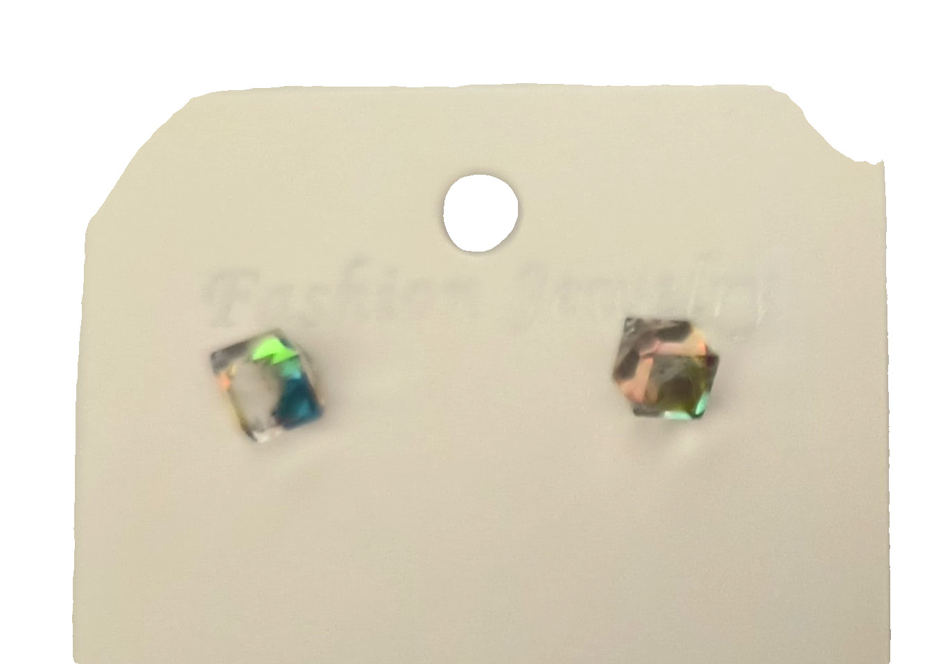 Fashion Jewelry Women’s Stud/ Post Earrings Square Crystals Reflective