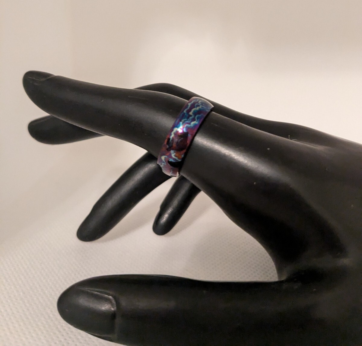 Anodized Titanium Ring-Colorful Random Lightning Strike Pattern Men / Women- 9.5