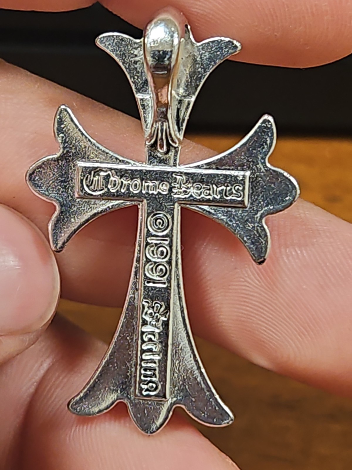 100% Authentic Chrome Hearts Cross Pendant 1991 Sterling Silver