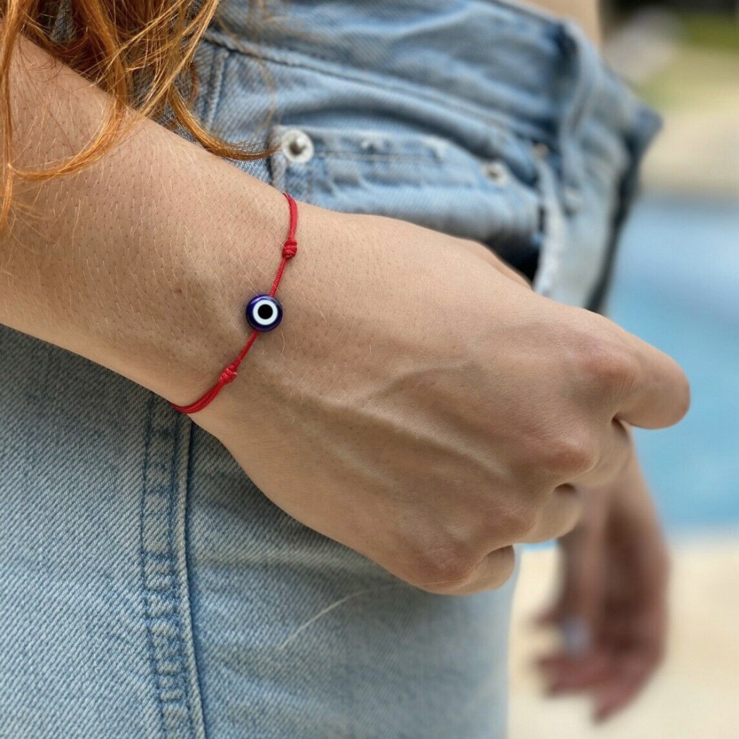 EVIL EYE BRACELET Red String Surfer Good Luck Protection Men Women Adjustable