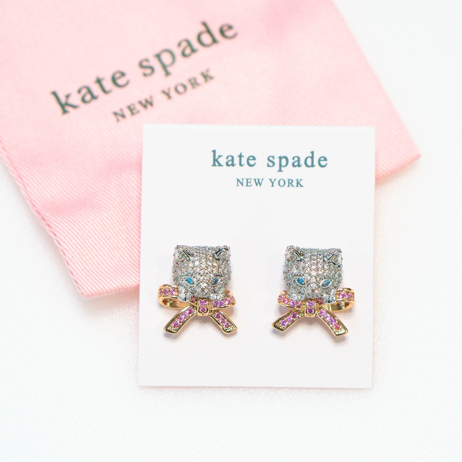 Kate Spade Pawlina Crystal Cat Studs