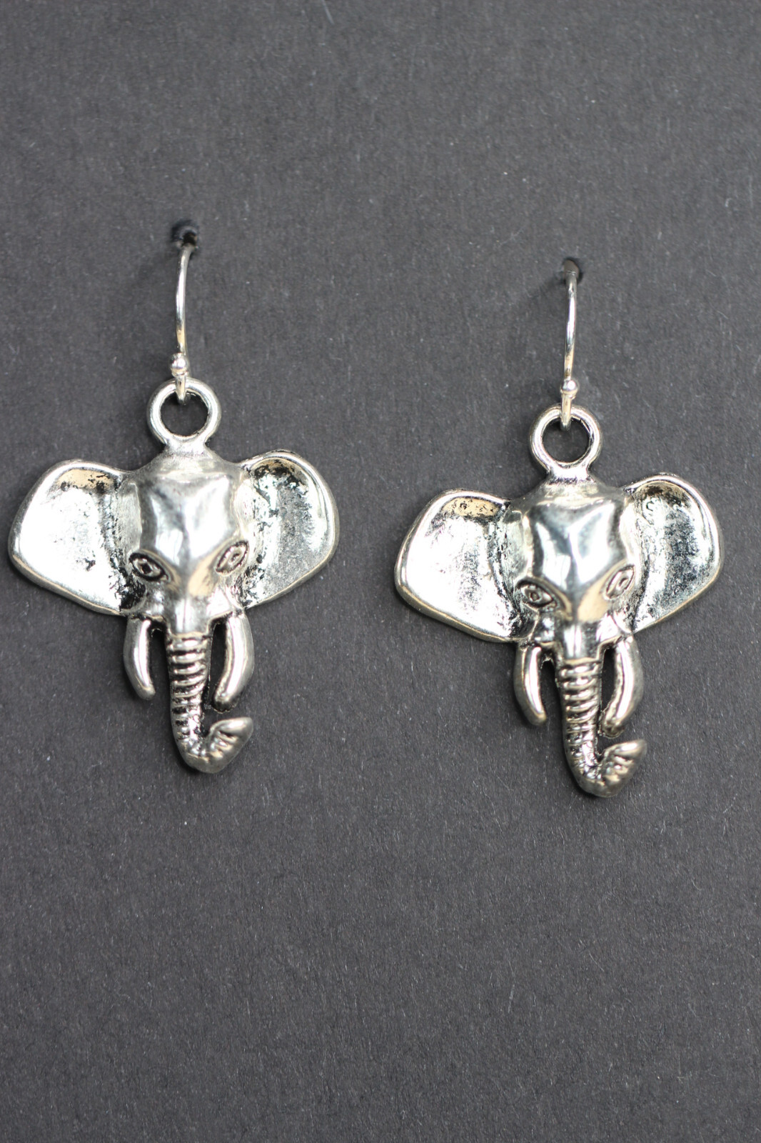 Elephant Charm Earrings 925 sterling silver hooks pewter charms Wild Animal