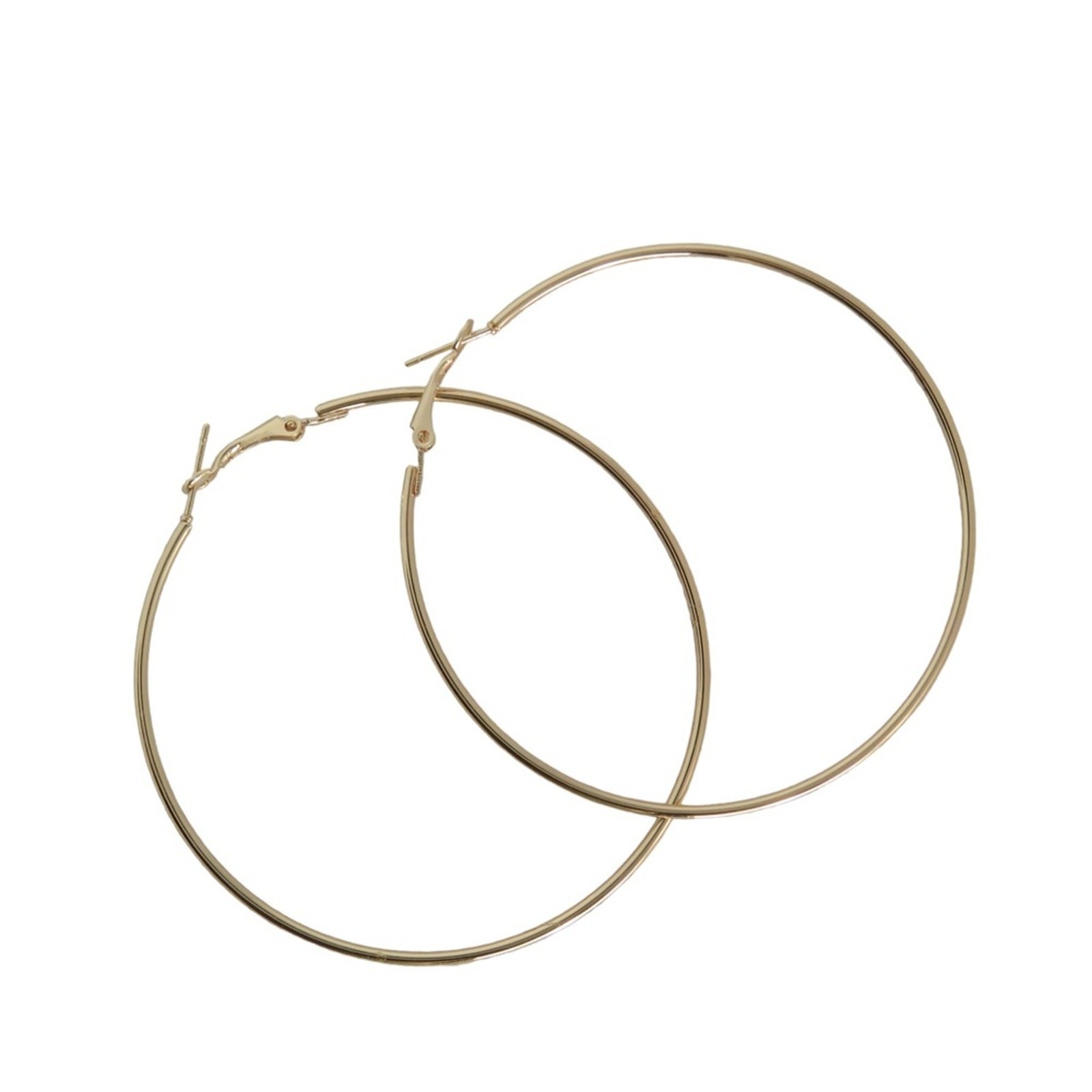 Revolve 8 Other Reasons Koko Hoop Gold Hoop Earrings 2.8″ Simple Gold Tone Hoops