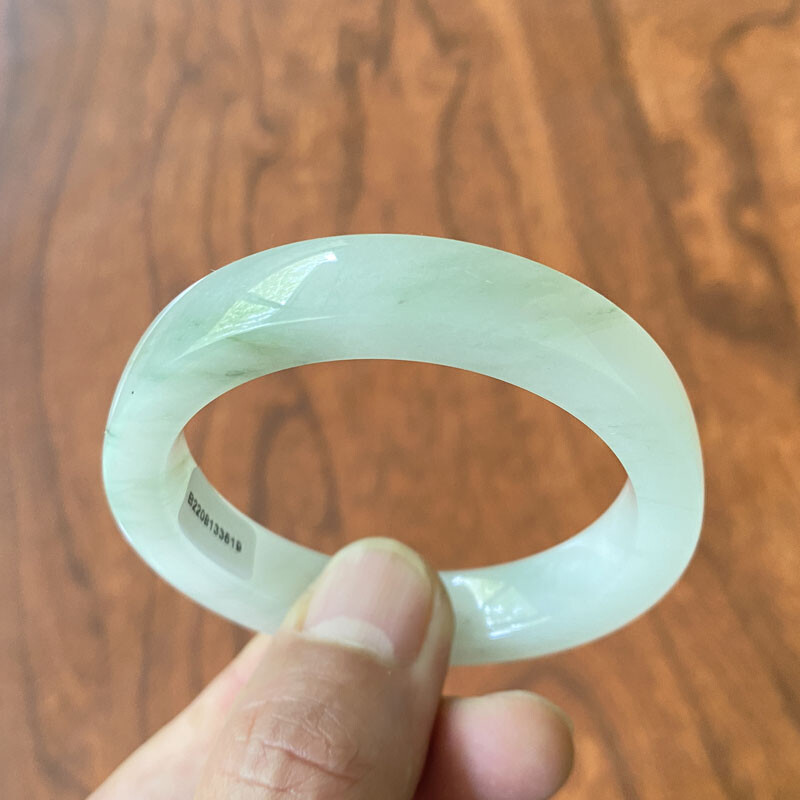 53mm Certified Icy Green Natural Tianshan Mountains Cui Jade Bracelet Bangle 025