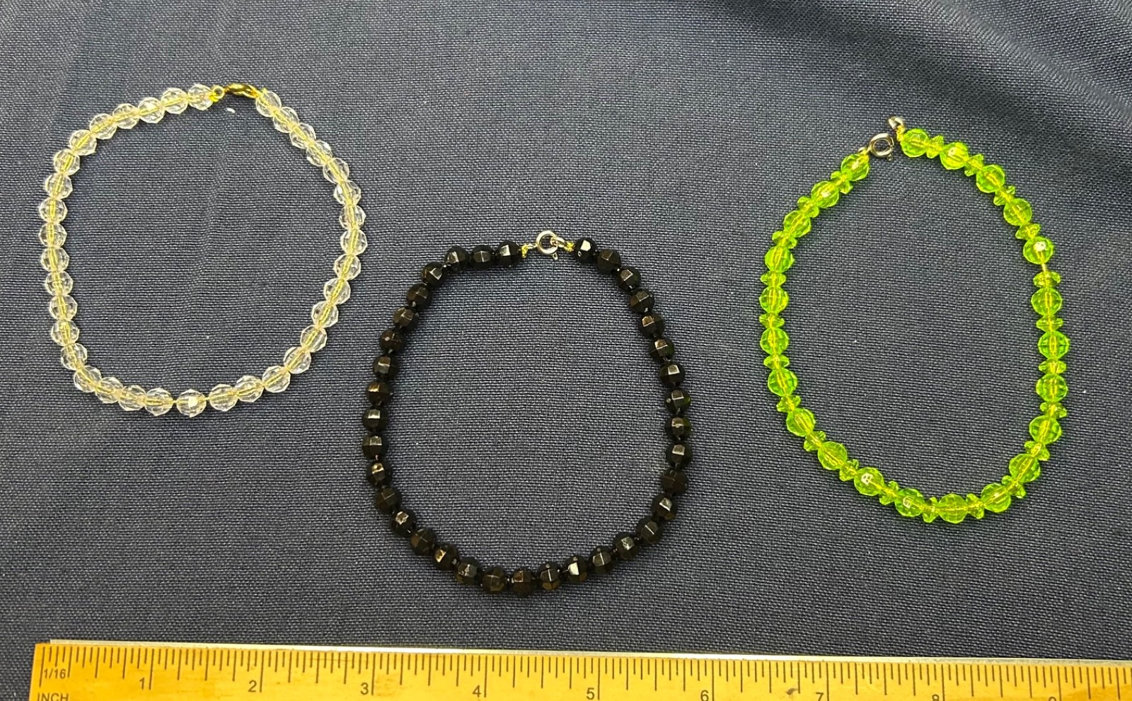 Three colorful Bands with Beads 9 inch each