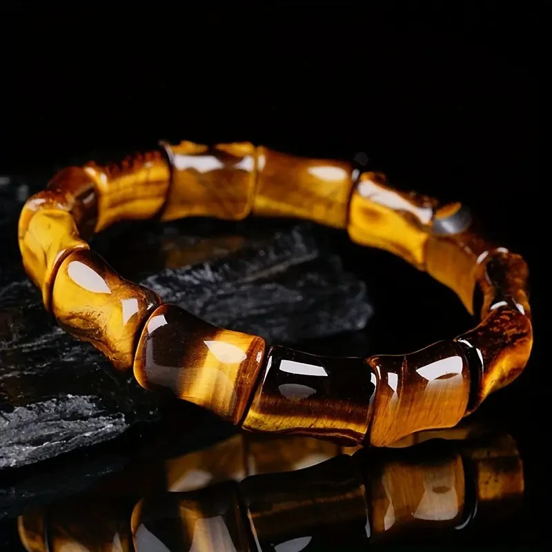Tiger Eye Stretch Bracelet Natural Crystal Gemstone Beads Father’s Day Gifts