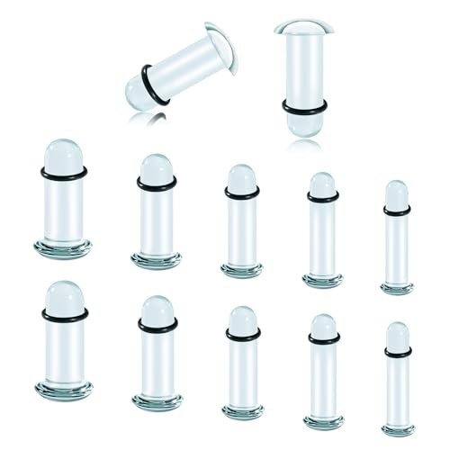 Glass Ear Stretching Kit 0.5mm Increment Gauges 4mm-6mm (6g-2g) Transparent