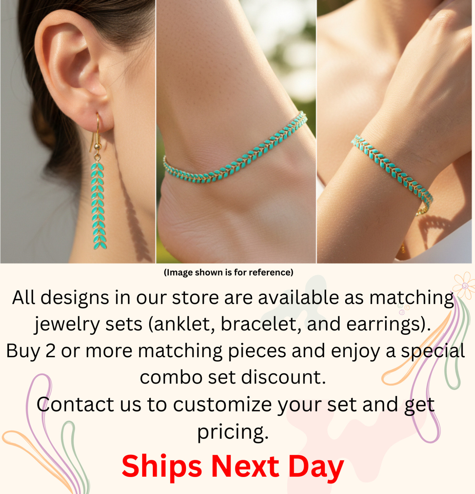 18K Gold Plated Brass Chain Bracelet Sapphire Blue Dangle Charms Boho Jewel