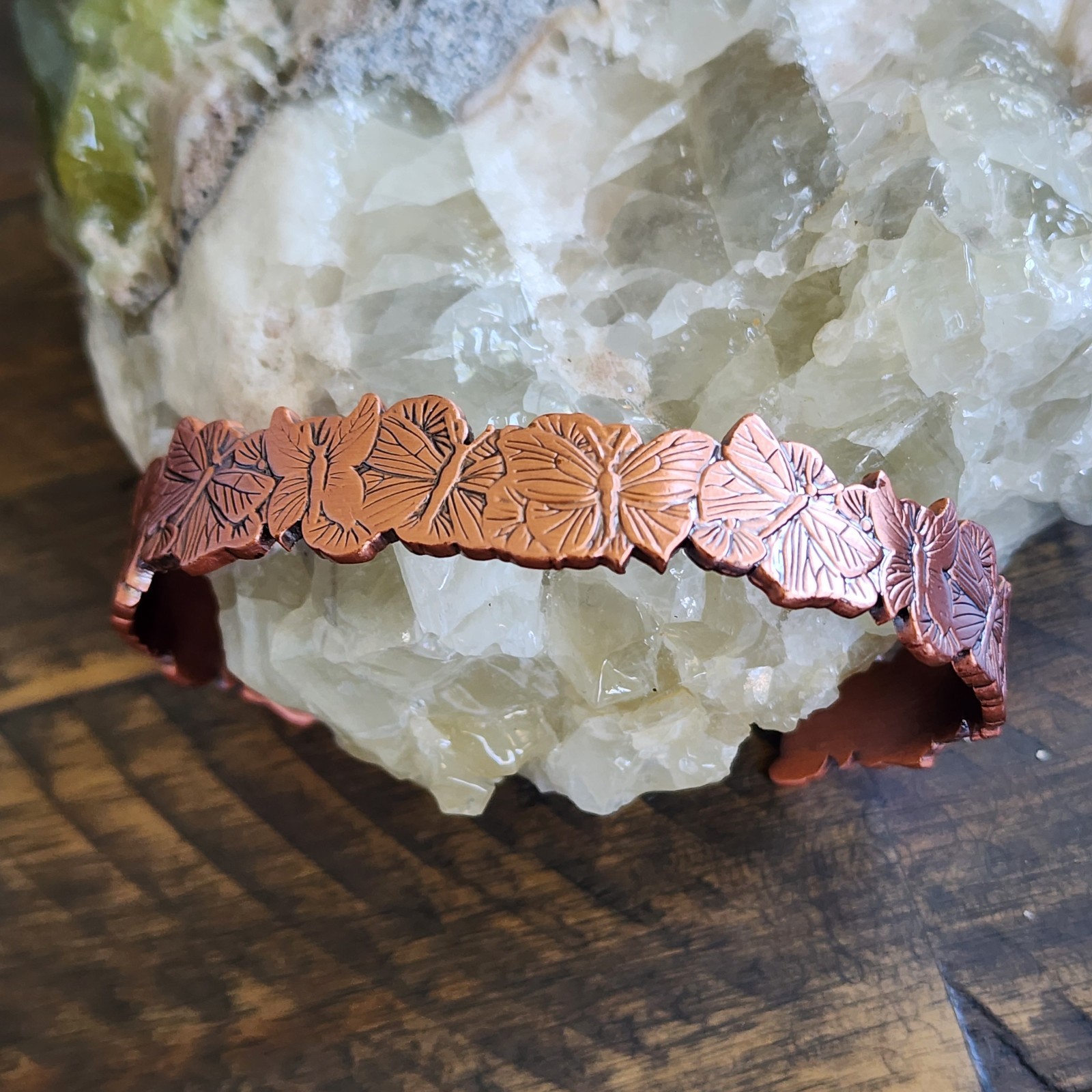 Pure Copper Butterfly Bracelet, Adjustable Copper Cuff, Butterfly Bangle