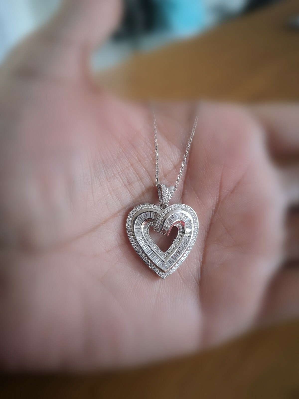 2 Ct Heart Pendant Necklace Women’s Necklace 14K White Gold Plated Solid Silver