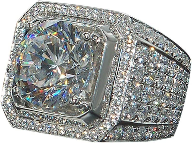 Classic 925 Silver Square Cubic Zircon Inlaid Ring – Fashion Silver Jewelry -…