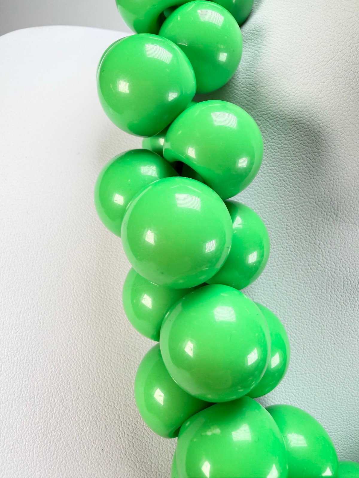 Marion Godart – Grapes “Poignée” Bright Green Large Cluster Resin Necklace