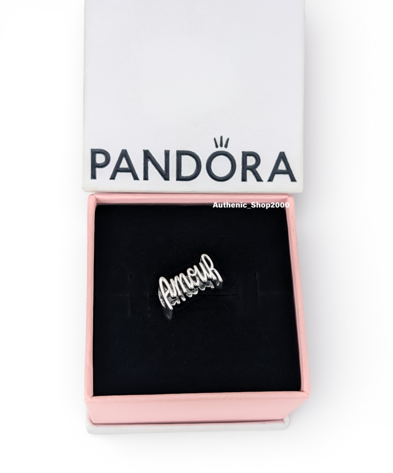 New 100% Authentic PANDORA 925 Silver Handwritten Amour Script Charm 794426C00