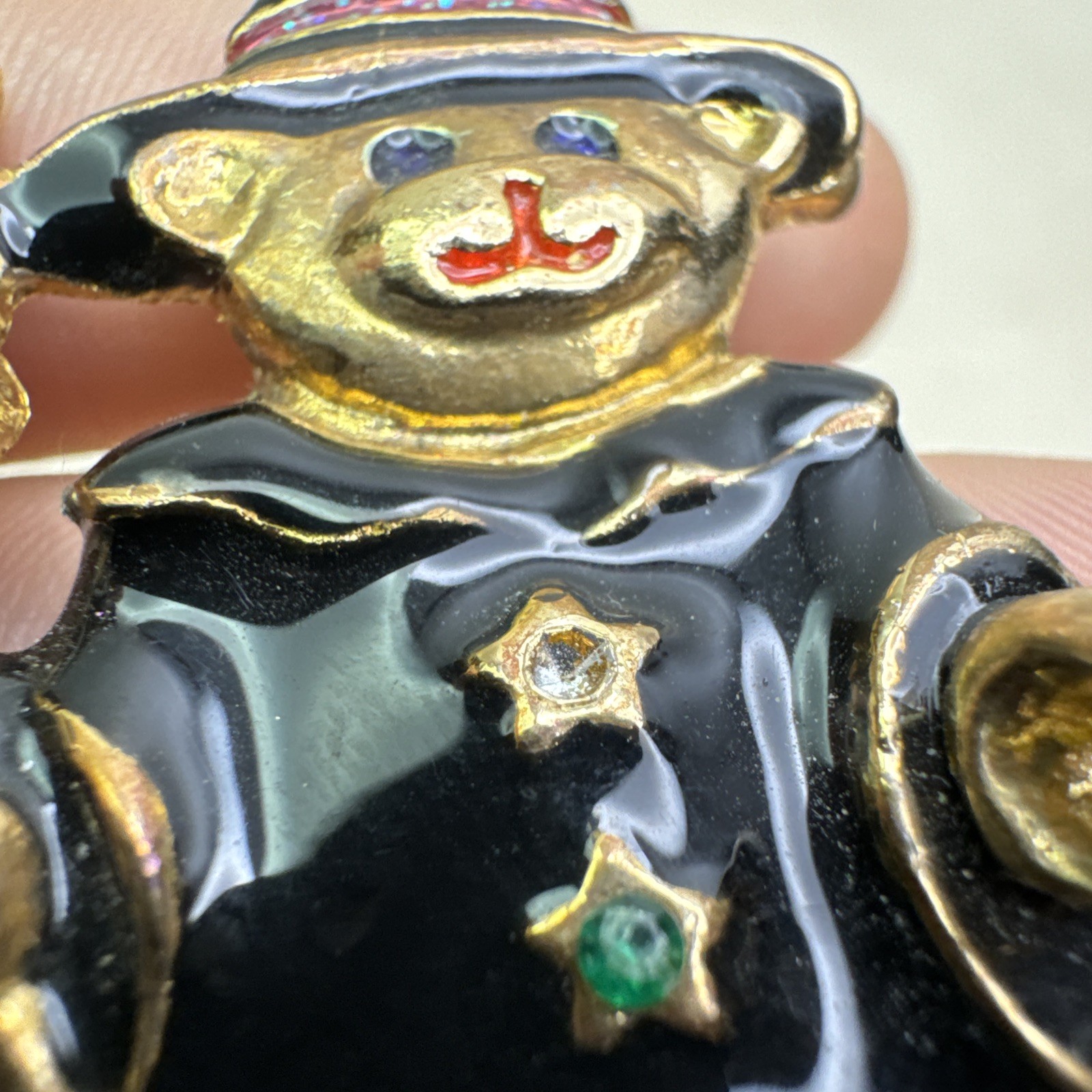 Halloween Witch Brooch Pins Lot of 3 Trick or Treat Bear Pumpkin Brook Enamel