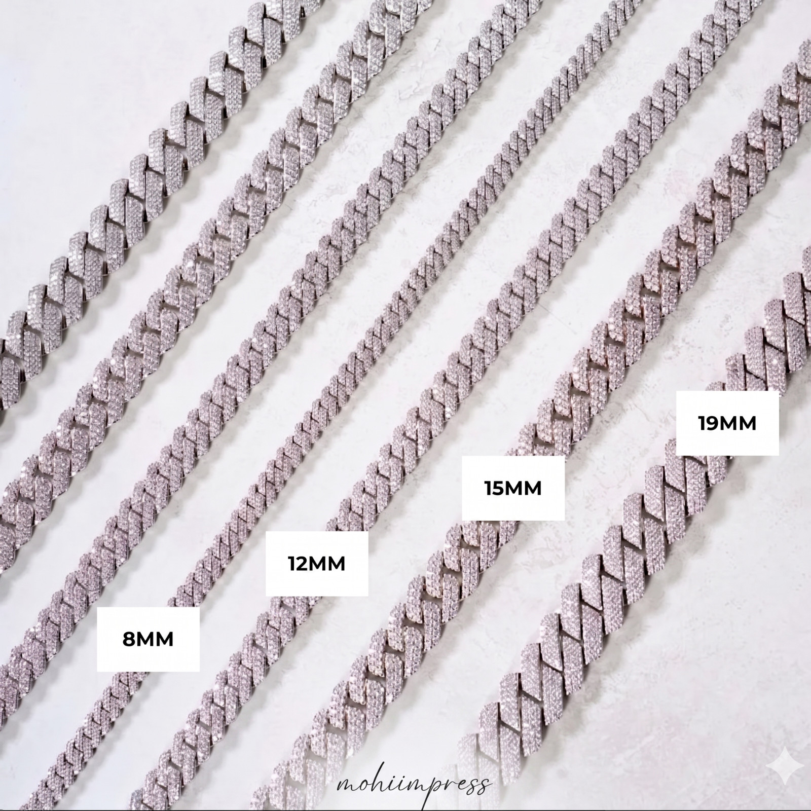 925 Sterling Silver Cubic Zirconia Cuban Link Chain, Gift For Her Jewelry