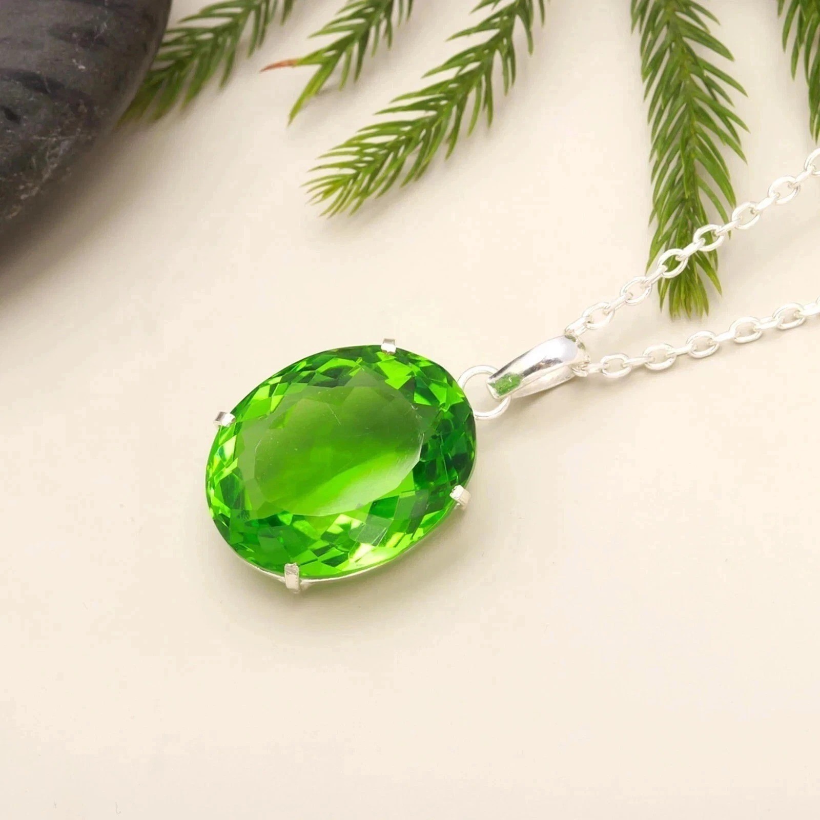 Certified Natural 91.22 Ct Brazilian Peridot Green Color Pendant Loose Gemstone