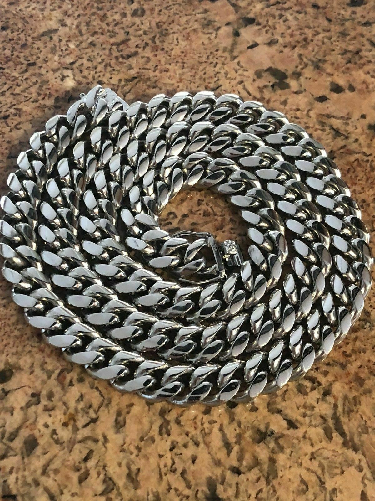 Men’s Miami Cuban Link Chain Or Bracelet SOLID Stainless Steel 8MM-14MM