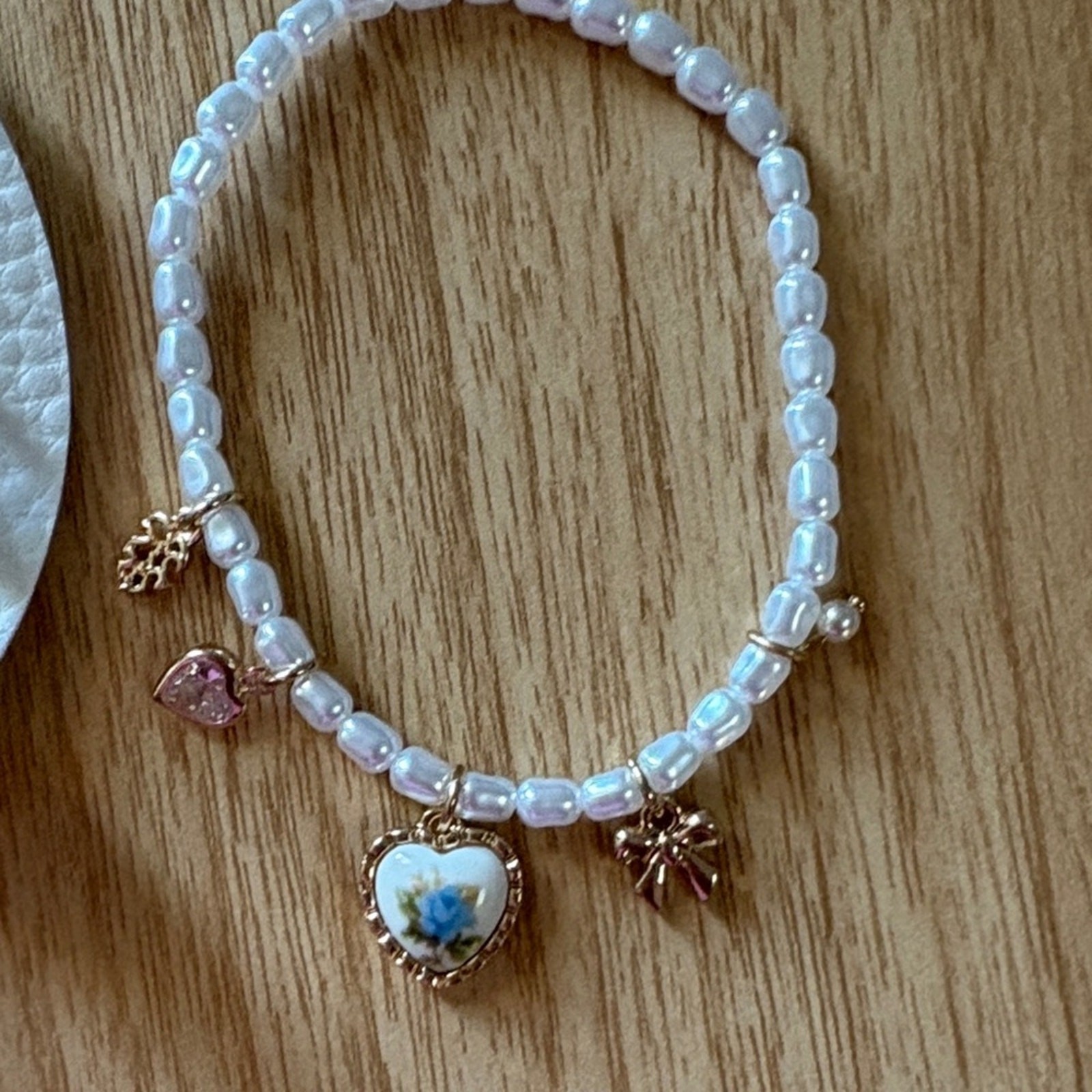 Gold and White Floral Jewelry Set