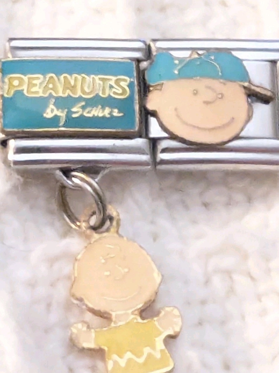 Authentic Casa D’Oro Double Dangle Peanuts Italian Charm Classic 9mm Link R219