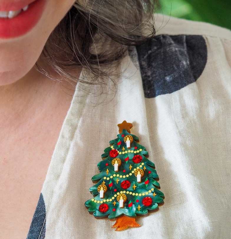 Erstwilder Christmas Tree Centre-Piece – Christmas Brooch. NIB.