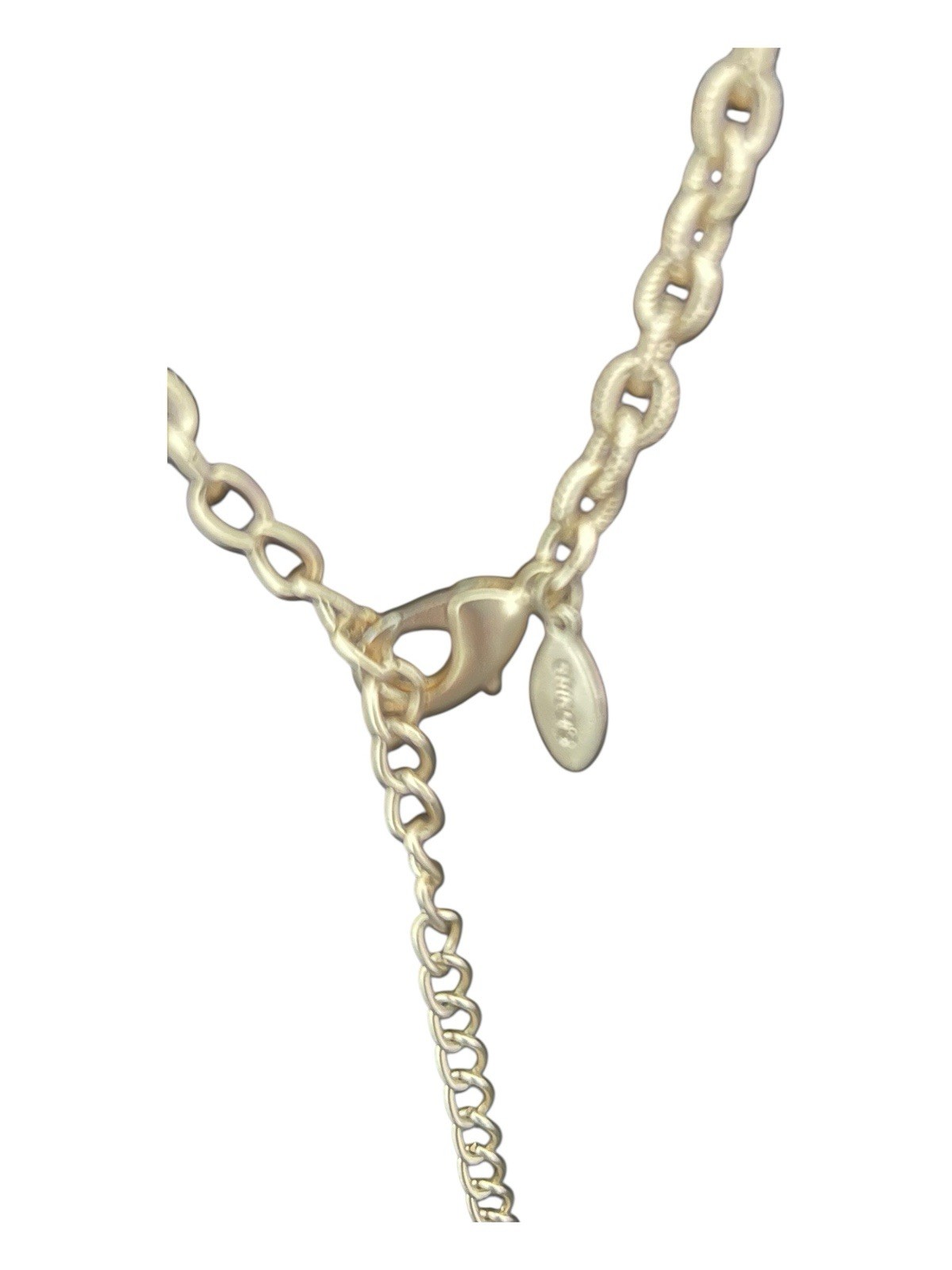 Chico’s Statement Necklace Gold Hammered Pendant Black Cord Adjustable 17” + 4”