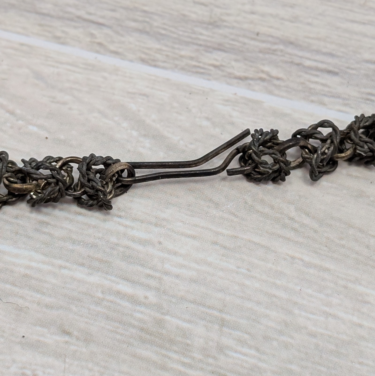 Handmade Byzantine Chainmaille Rope Necklace – Silver-Tone Antique-Finish