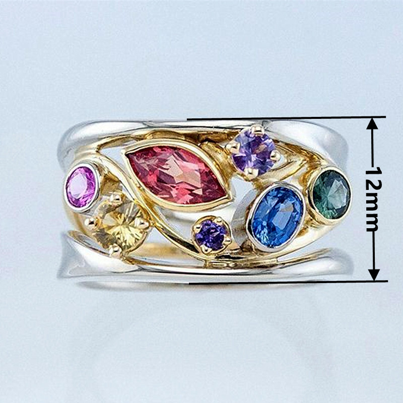 Fashion Women 925 Silver Filled Ring Cubic Zircon Wedding Ring Jewelry Sz 6-10
