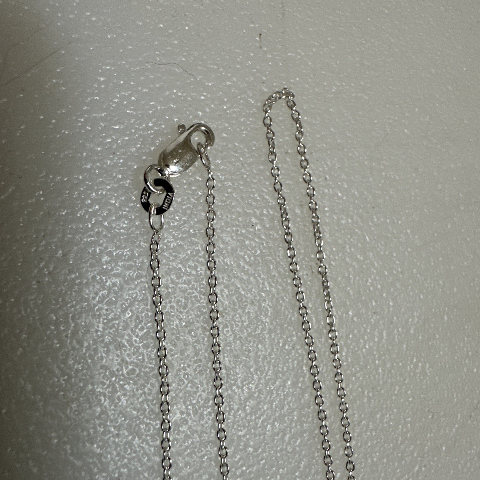 925 Sterling Silver Box Pendant Necklace with Lobster Clasp, 1mm Delicate, Nice