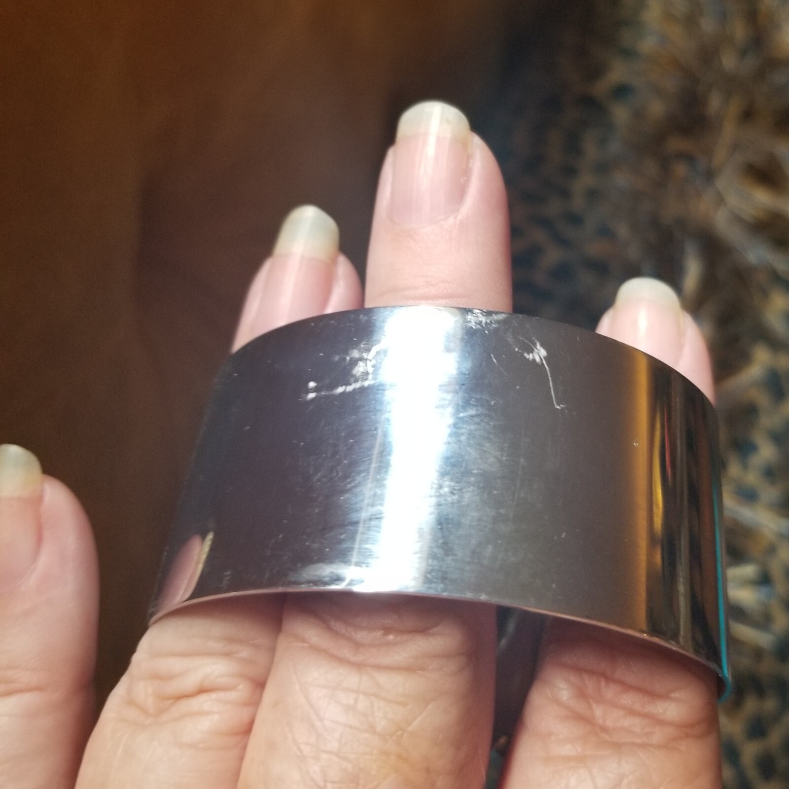 Swarovski Palladium Shogun Plated Bracelet Bangle Smokey Blue White Vintage