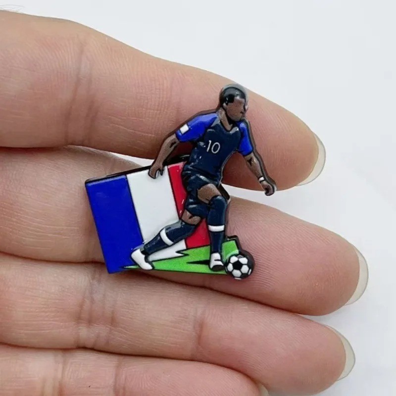 6Pcs Football Soccer Player Enamel Lapel Pin Badge Brooches Metal Fans Gift