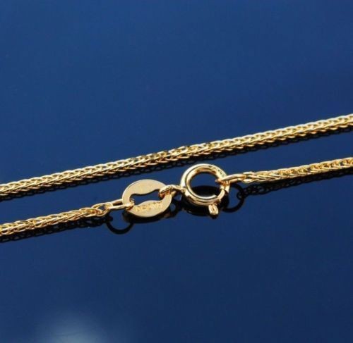 18K Solid Gold Wheat Chain Necklace For Women 18”L GUARANTEED 18KT PURE GOLD