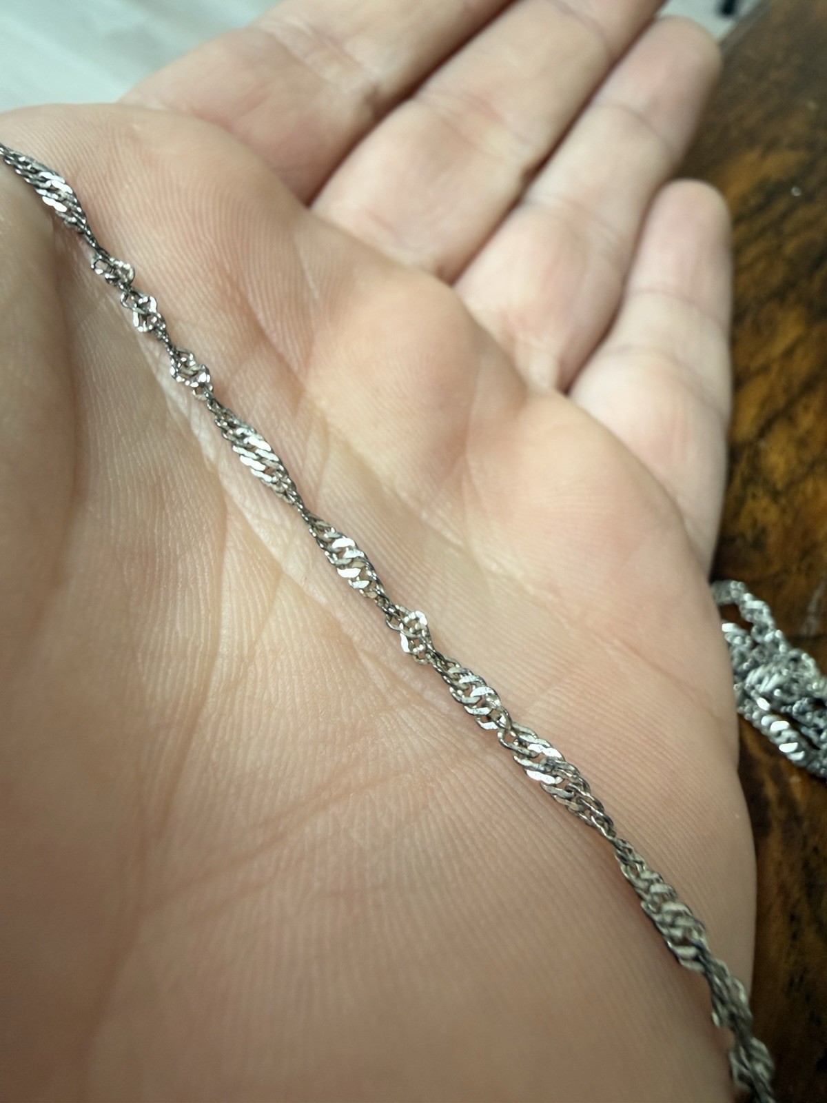 Sterling Silver Twisted Rope Link Chain Dainty Elegant Lobster Chic Necklace 23”