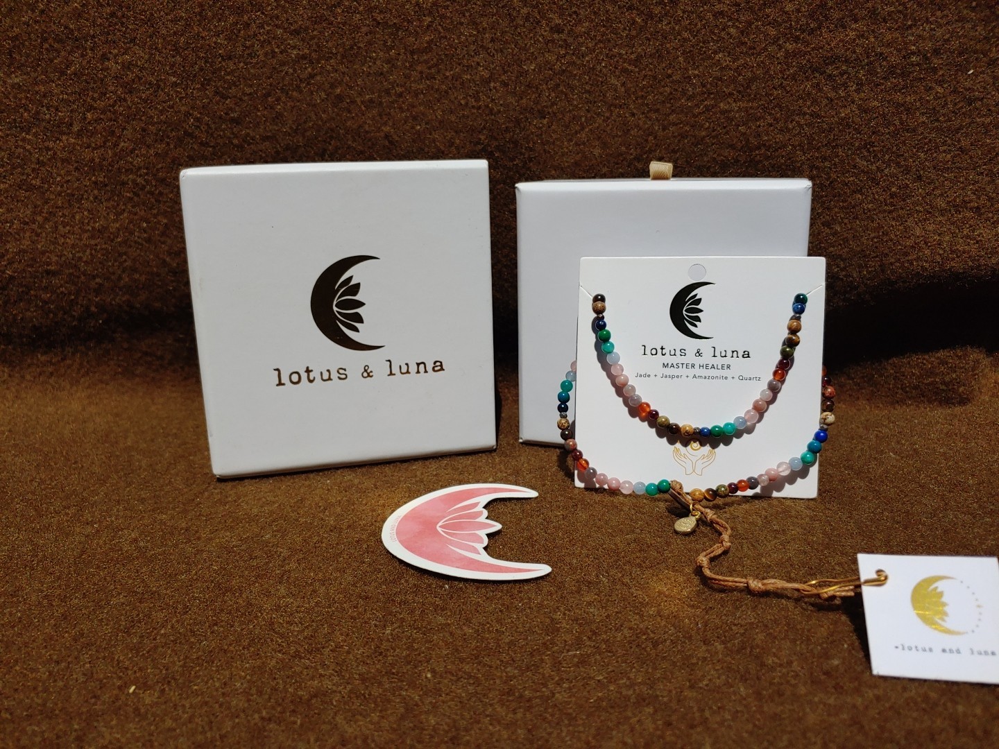 NEW IN BOX Lotus and Luna Master Healer 4mm Necklace