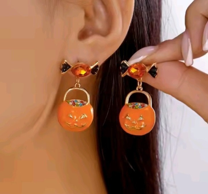 Halloween Earrings Collection Pumpkin Ghost Spider Skeleton Gothic Dangle Gift