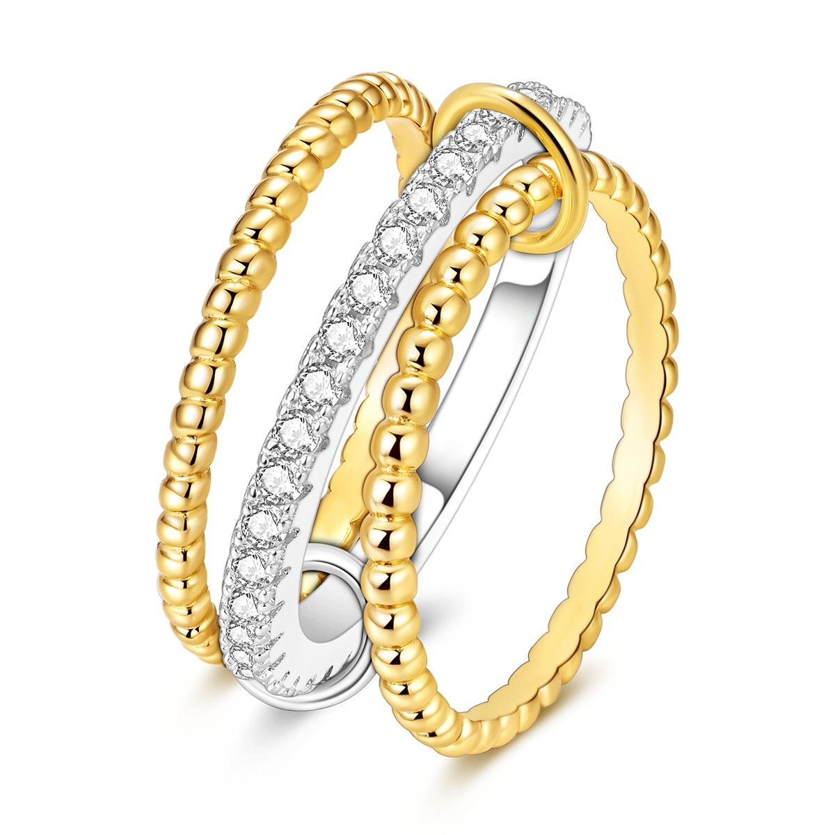MULA New European 925 Sterling Silver Ring AAA CZ Three Circle for Women Jewelry