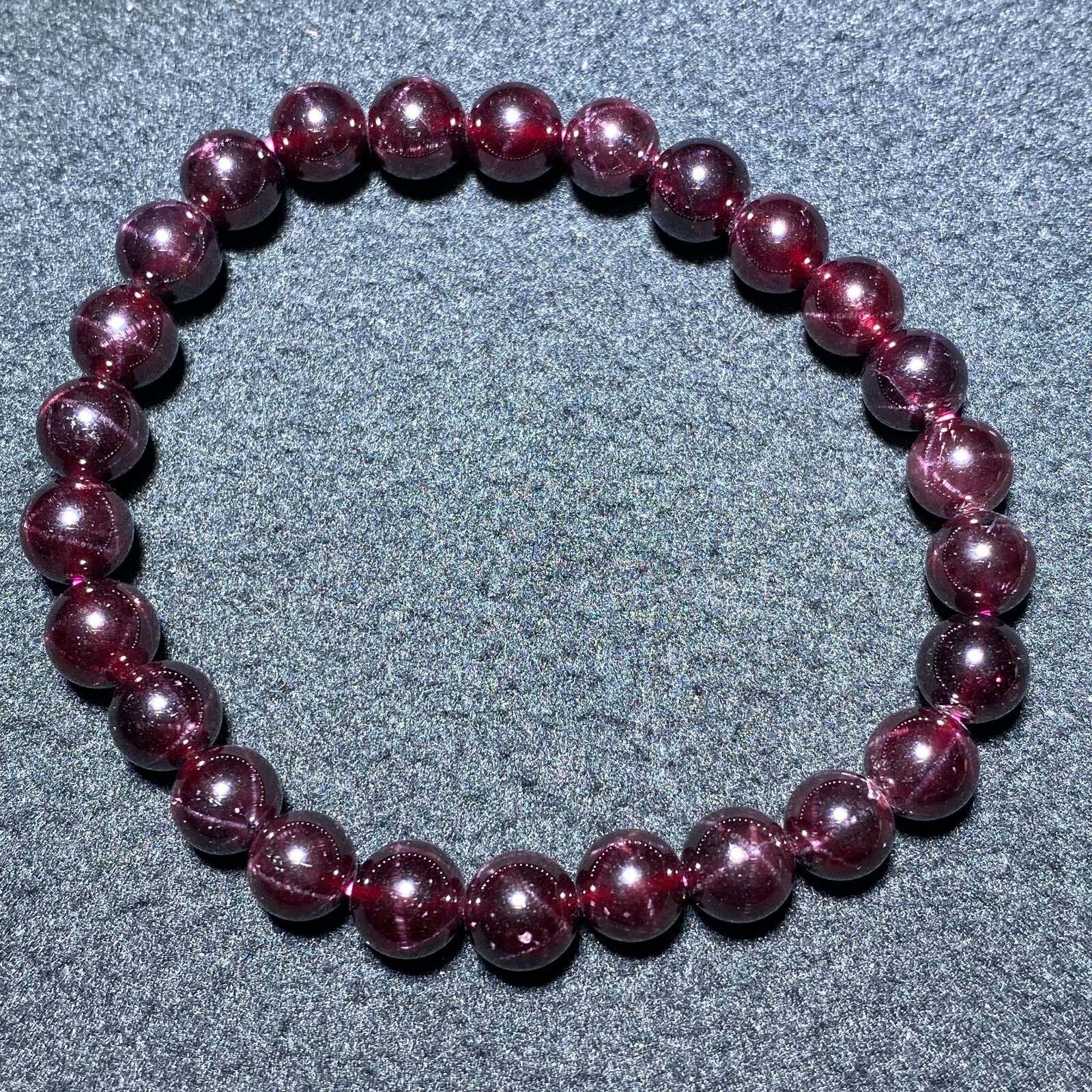 7.8mm Natural Red Starlight Garnet Crystal Beads Bracelet AAAA 1490