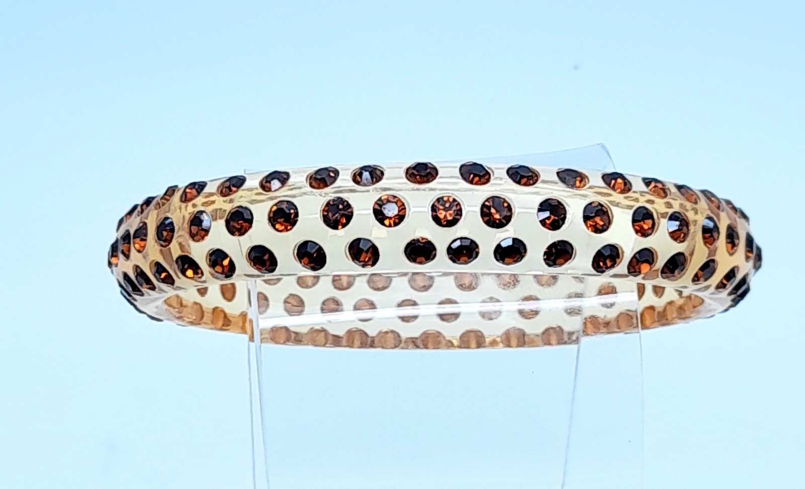 Transparent brown round Plastic dark brown rhinestone fashion bangle bracelets