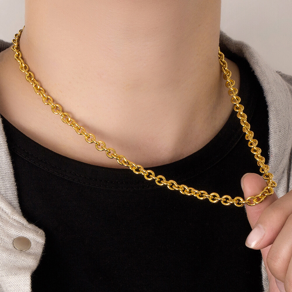 925 Sterling Silver Men’s 6mm Rolo Chain Necklace Round Cable Link Necklace