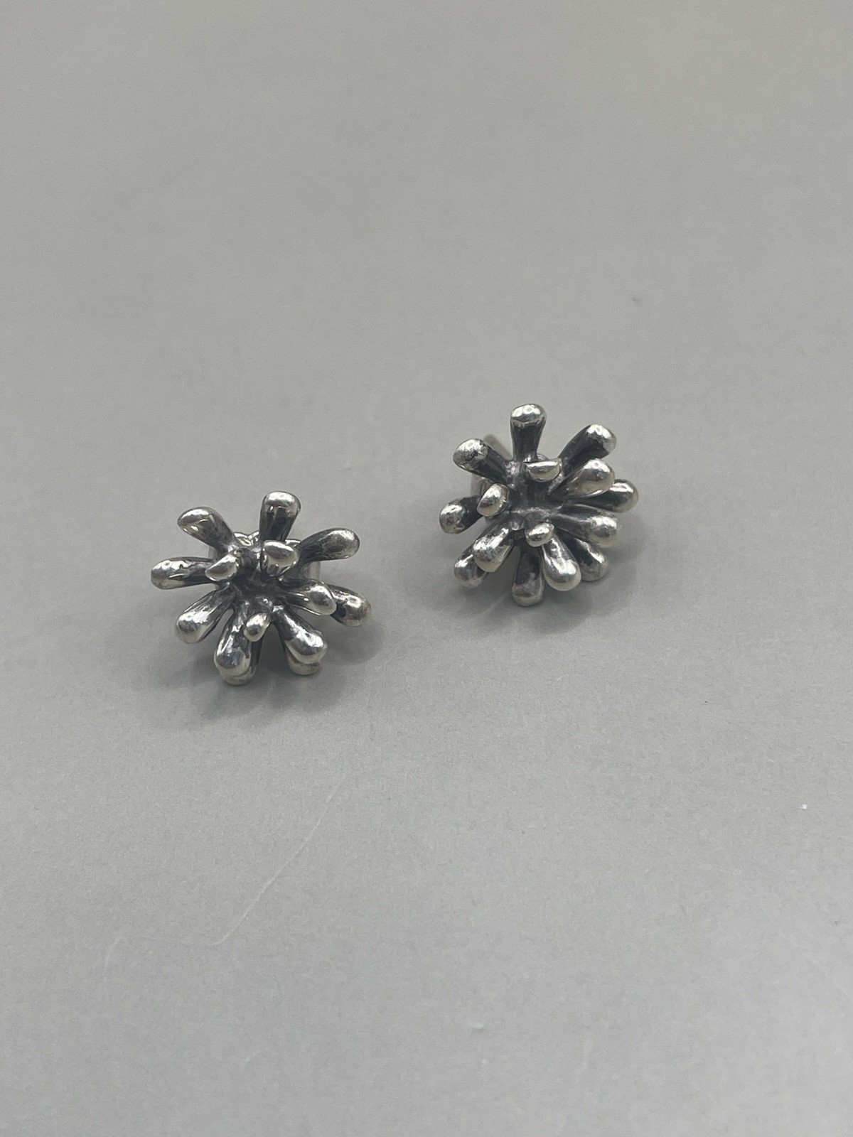 ZINA BEVERLY HILLS Sterling Silver 925 Fireworks 3D Post Stud 10mm Earrings