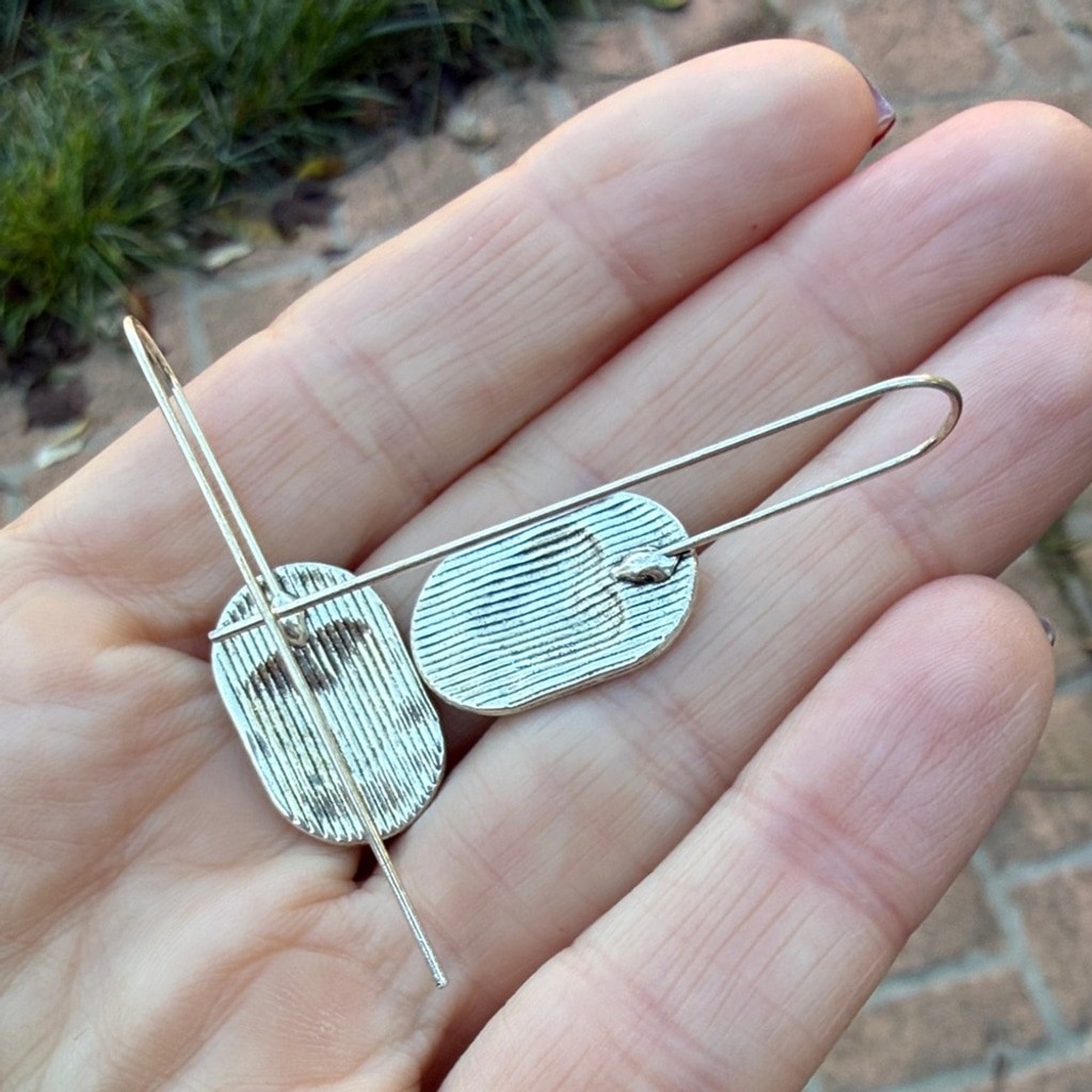 Source Unknown Silver and Gold Heart Earrings