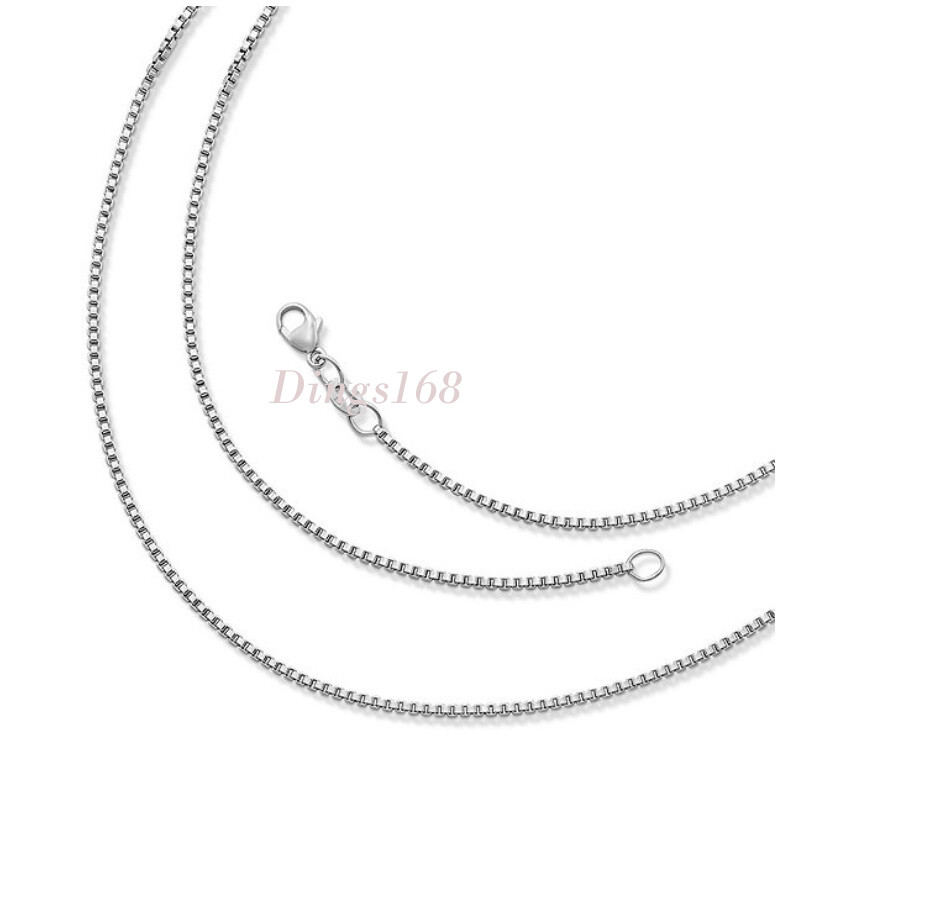 Designer Inspired Solid 925 Sterling Silver 1.4mm wide 16-32″ Box Chain Necklace