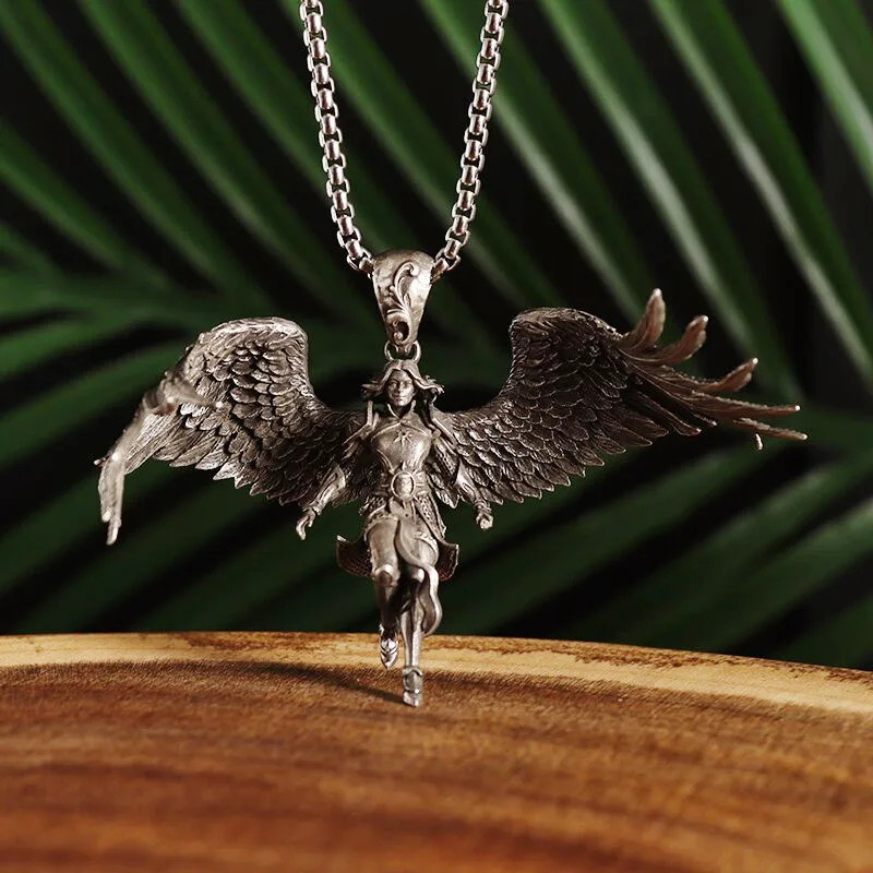 Angel Floating Necklace Sexy Jewelry Vintage-Silvery Goddess Heaven Pendant