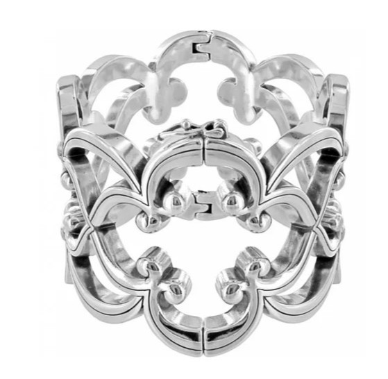 NWTag Brighton TOLEDO WIDE HINGE BANGLE Bold Silver Bracelet MSRP $118