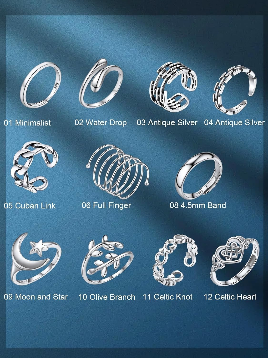 Solid Sterling Silver Stackable Knuckle Finger Ring